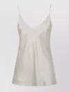 Max Mara Draped Silk Sleeveless V-neck Top In Neutral