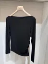 Max Mara Long-sleeve Stretch-design Blouse In Black