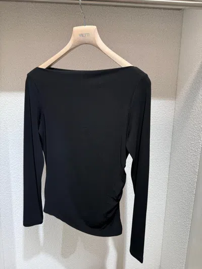 Max Mara Long-sleeve Stretch-design Blouse In Schwarz