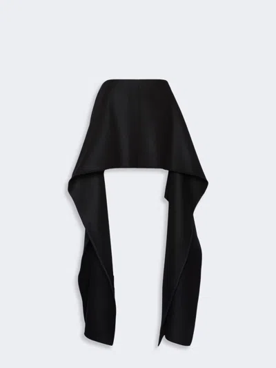 Max Mara Draped Wool Mini Skirt In Black