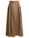 Max Mara Draped Wrap Midi Skirt Skirts Brown In Brown
