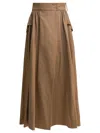 Max Mara Draped Wrap Midi Skirt Skirts Brown In Brown