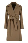 Max Mara Studio Dravenna - Wool Dressing Gown Coat In Brown