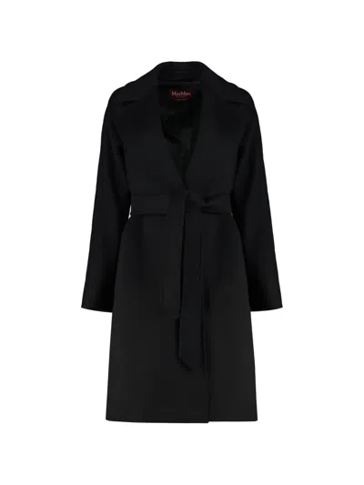 Max Mara Dravenna Belted Coat In Black