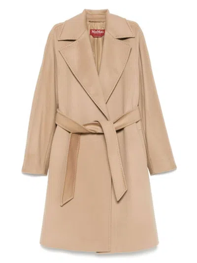 Max Mara Belted Coat In Brown