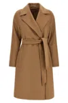 Max Mara Dravenna Belted Wool Coat In Brown