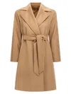 Max Mara Beige Flared Coat In Neutral