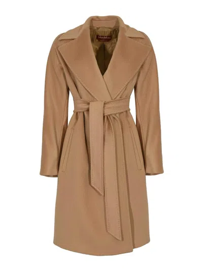 Max Mara Dravenna Wool Dressing Gown Coat In Brown
