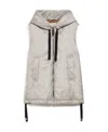 Max Mara Waterproof Quilted Nylon Short Vest In Gray