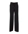 Max Mara Blue Wool Canvas Berard Trousers In Black