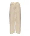 Max Mara Wide-fit Striped Cotton And Silk Canvas Trousers In Black