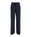 Max Mara Dark Blue Solid Relaxed Fit Pants In Blue