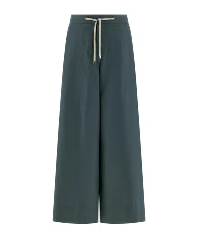 Max Mara Drawstring Casual Pants In Blue