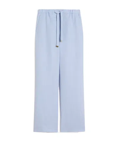 Max Mara Drawstring Casual Pants In Blue