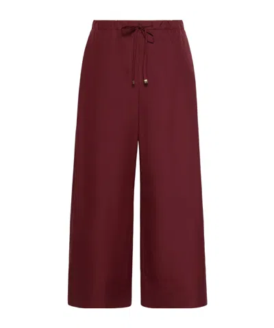 Max Mara Drawstring Casual Pants In Burgundy
