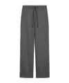 Max Mara Wool Twill Drawstring Trousers In Gray