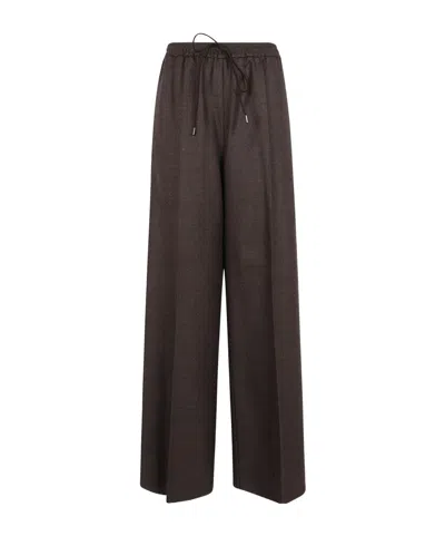 Max Mara Drawstring Casual Pants In Grey