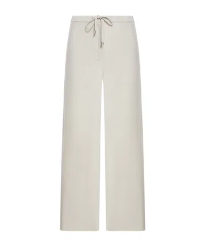 Max Mara Drawstring Casual Pants In White