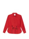 Max Mara Drawstring Collared Shirt In Red