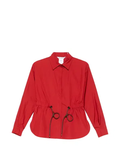 Max Mara Drawstring Collared Shirt In Red