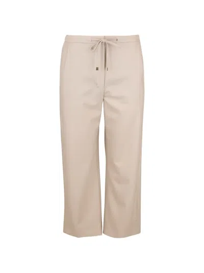 Max Mara Drawstring Cropped Trousers In Neutral