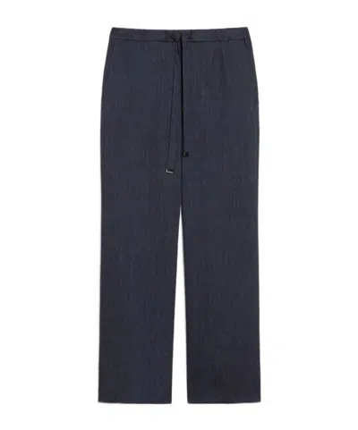 Max Mara Drawstring Elastic Waist Casual Pants In Black
