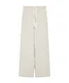 Max Mara Wide-leg Trousers With Drawstring Waist And Side Pockets In White