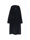 Max Mara Drawstring Hooded Coat In Black
