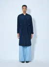 Max Mara Drawstring Hooded Coat In Blue