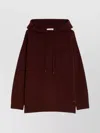 Max Mara Drawstring Hoodie Applique Pocket In Brown