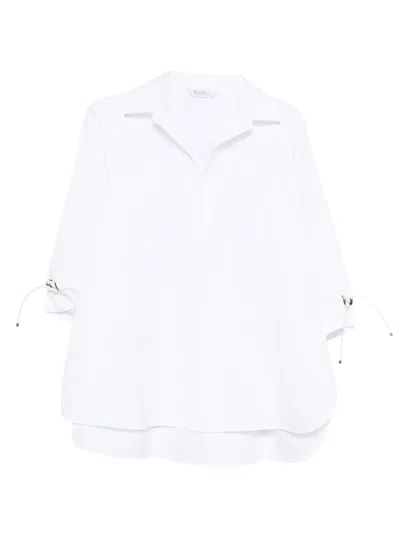 Max Mara Drawstring Layered Blouse In White