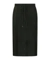 Max Mara Drawstring Midi Skirt In Black