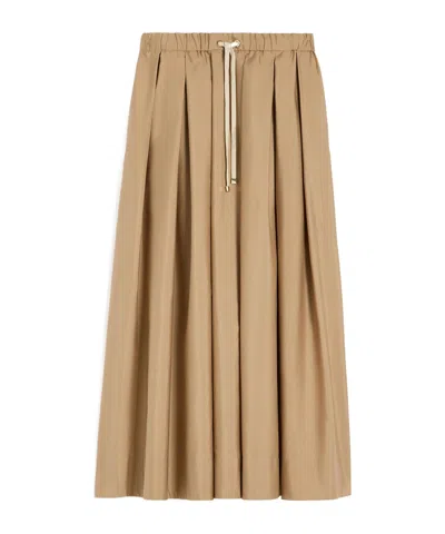 Max Mara Drawstring Midi Skirt In Brown