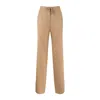 Max Mara Drawstring Pants In Wool Knit Camel In Brown