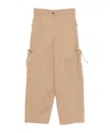 Max Mara Drawstring Pocket Cargo Pants In Nude