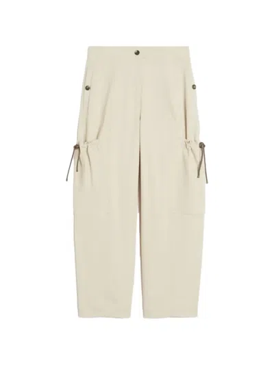 Max Mara Drawstring Pocket Trousers In Neutral