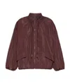 Max Mara Drawstring Ruffled Jacket In Burgundy
