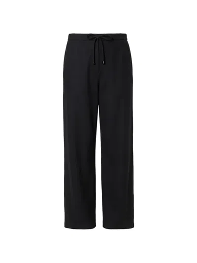 Max Mara Drawstring Straight-leg Trousers In Black