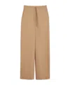 Max Mara Drawstring Trousers In Wool Twill In Brown