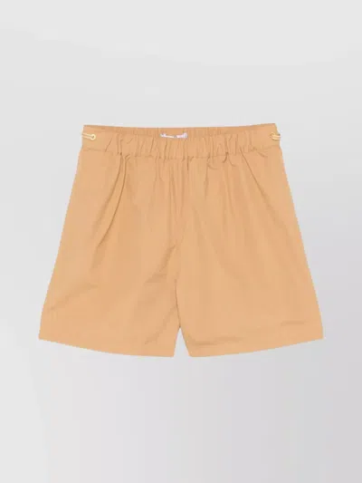 Max Mara Drawstring Waistband Shorts Eyelet Detailing In Brown