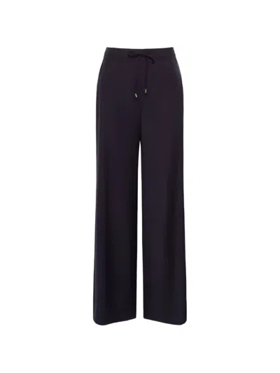 Max Mara Drawstring Wide-leg Trousers In Blue