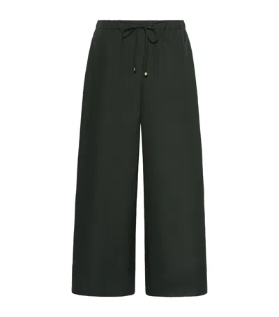 Max Mara Drawstring Wide-leg Trousers In Black