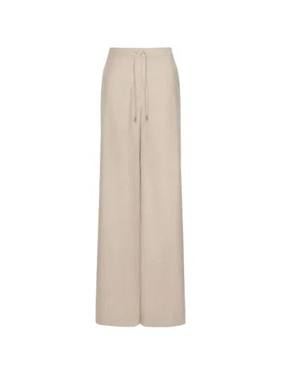 Max Mara Drawstring Wide-leg Trousers In Neutral