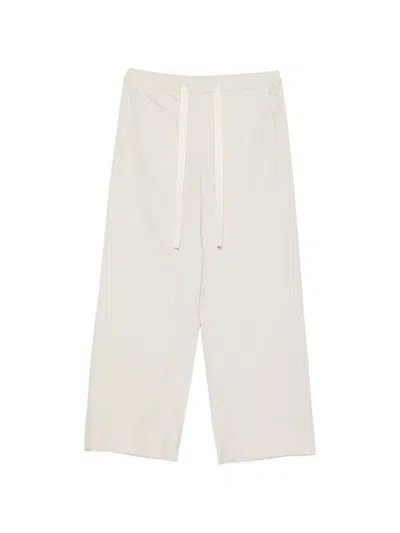 Max Mara Drawstring-fastening Cropped Trousers In White