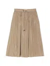 Max Mara Drawstring Midi Skirt In Brown