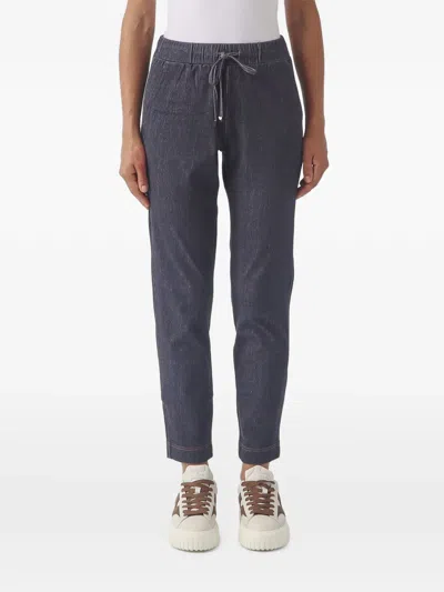 Max Mara Drawstring-waist Denim Trousers In Blue
