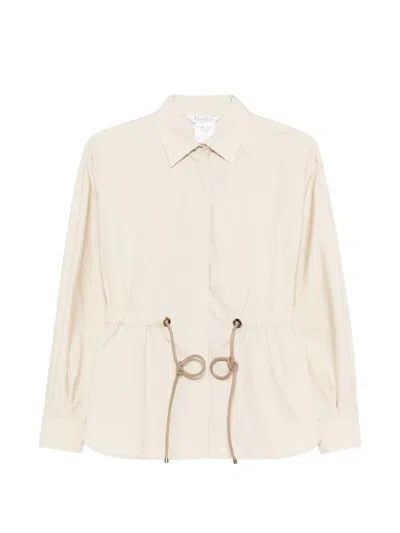Max Mara Drawstring-waist Shirt In Neutral