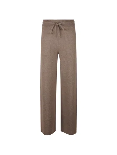 Max Mara Fiabe Straight-hem Cotton Trousers With Pockets For Women In Brown