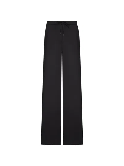 Max Mara Drawstring-waist Wide-leg Trousers In Black