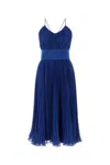 Max Mara Crepe Clarino Dress Spaghetti Straps In Blue